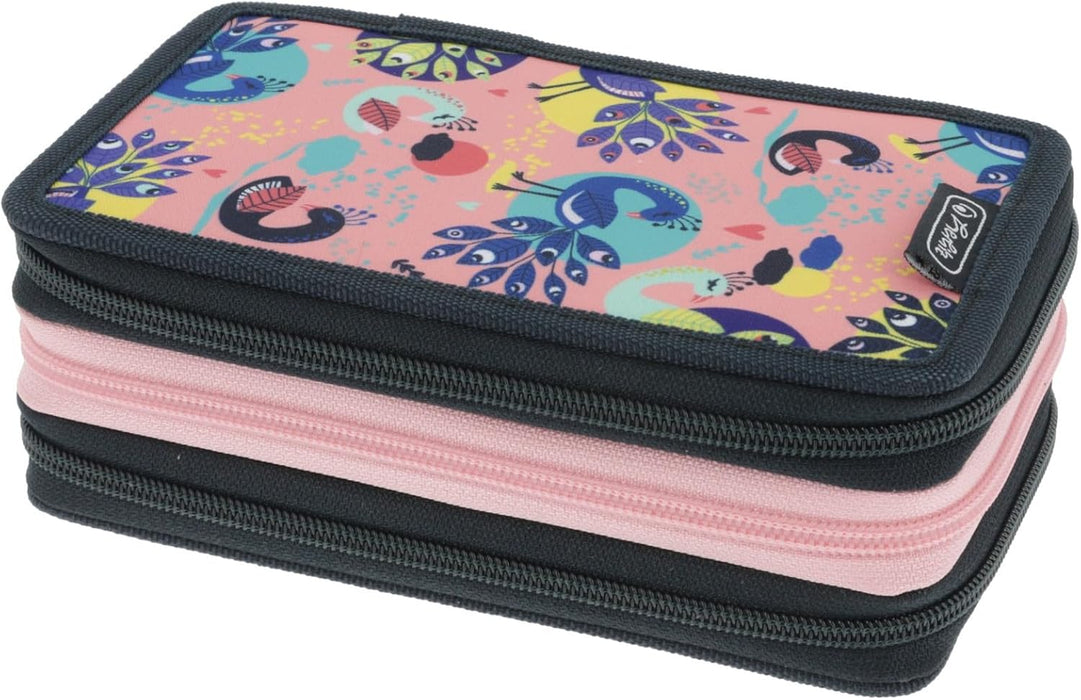 Herlitz TriCase 31-Piece Pencil Case with Motif, Fancy Peacock, Kindergepäck, Writing case