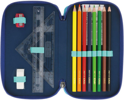 Herlitz TriCase 31-Piece Dip Dye Blue/Turquoise, blue