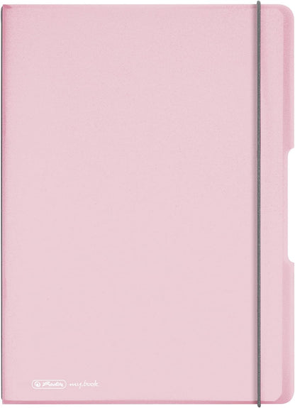 Herlitz My. Book Flex Notebook A4 Polypropylene with Removable Cover with Elasticated Band Fastener 2 x 40 Sheets Rosé-Transparent