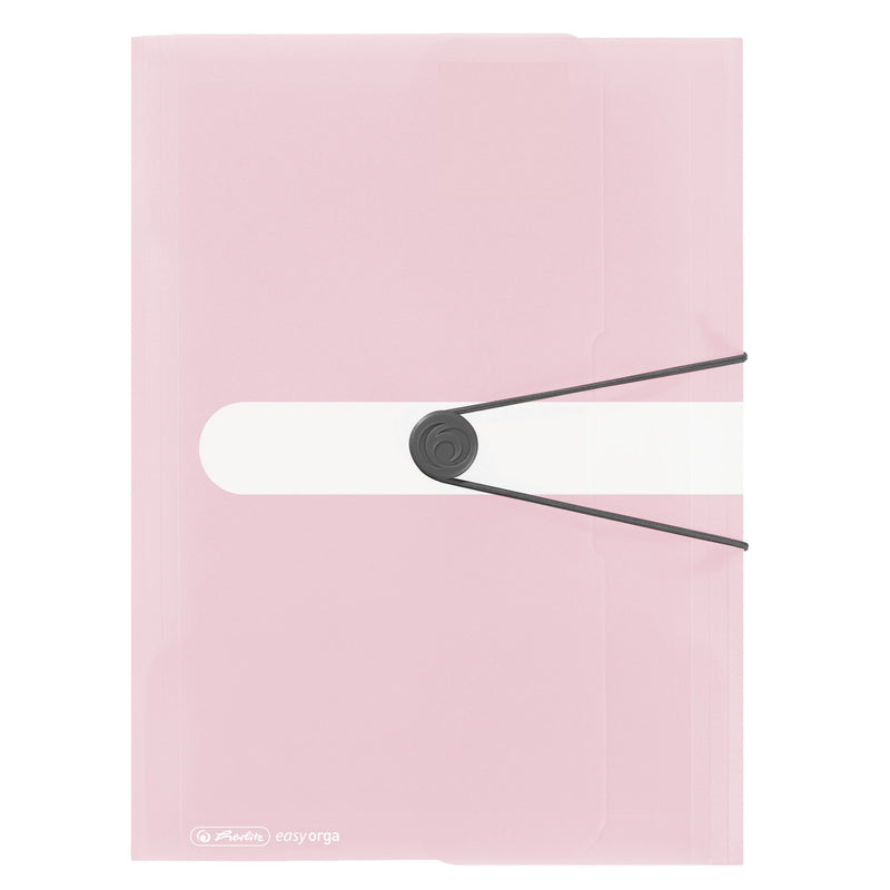 Herlitz 11408739 Elasticated Folder A4 Pack of 3 Clear Transparent Rose