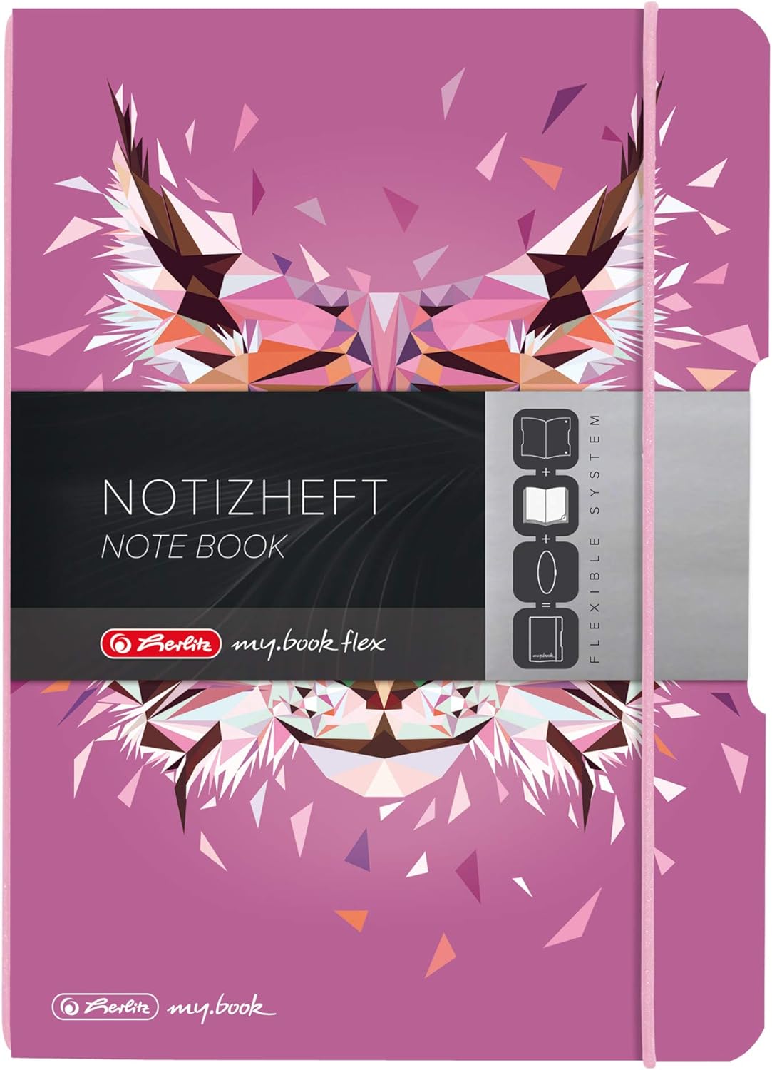 Herlitz 50027262 Flex Notebook with Removable Cover, A4, 2 x 40 Sheets, Design: Wild Animals Wolf, 1 Item Notizheft A4 Gepunktet Lynx lynx Notizheft A4 gepunktet