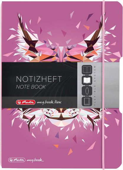 Herlitz 50027262 Flex Notebook with Removable Cover, A4, 2 x 40 Sheets, Design: Wild Animals Wolf, 1 Item Notizheft A4 Gepunktet Lynx lynx Notizheft A4 gepunktet