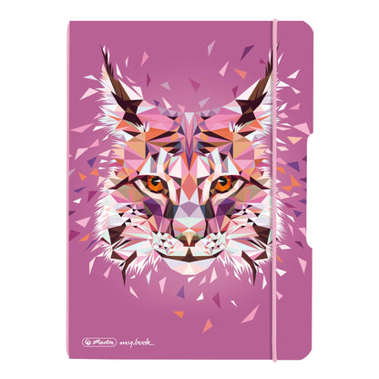 Herlitz 50027262 Flex Notebook with Removable Cover, A4, 2 x 40 Sheets, Design: Wild Animals Wolf, 1 Item Notizheft A4 Gepunktet Lynx lynx Notizheft A4 gepunktet