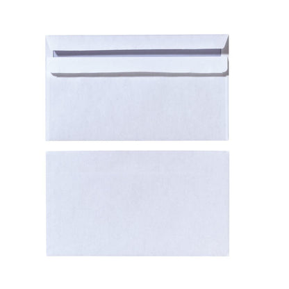 Herlitz DIN Long Format envelopes, Peel and Seal with Window, Pack of 100 with Inner Print in Sealed foil Packaging, White Without Window dl White