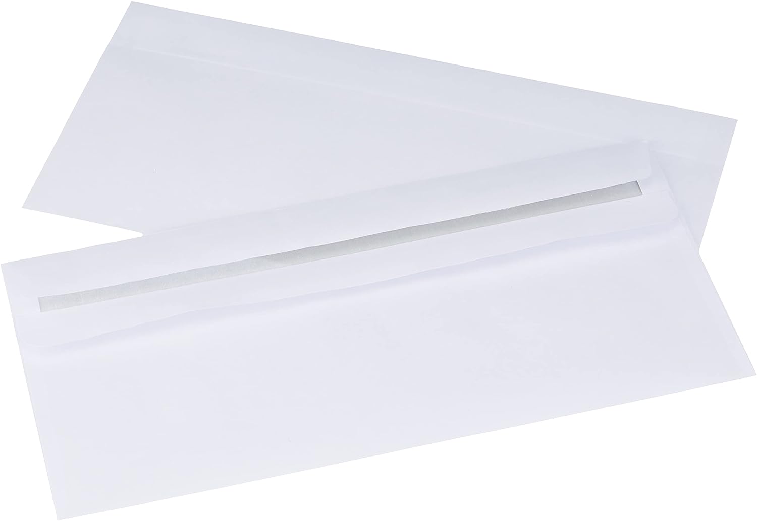 Herlitz DIN Long Format envelopes, Peel and Seal with Window, Pack of 100 with Inner Print in Sealed foil Packaging, White Without Window dl White