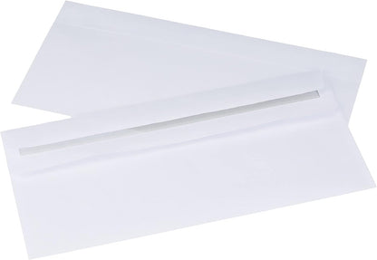 Herlitz DIN Long Format envelopes, Peel and Seal with Window, Pack of 100 with Inner Print in Sealed foil Packaging, White Without Window dl White