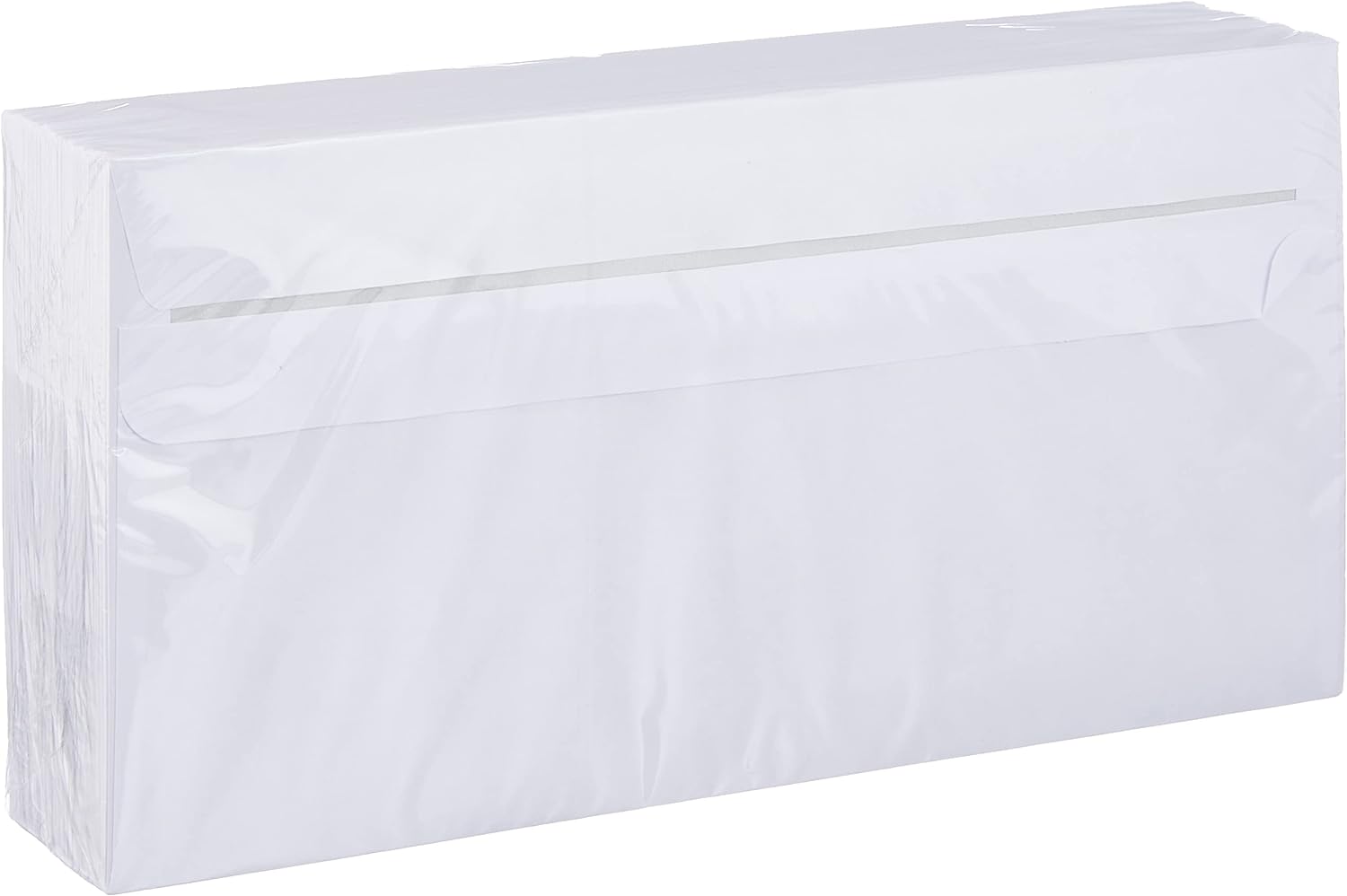 Herlitz DIN Long Format envelopes, Peel and Seal with Window, Pack of 100 with Inner Print in Sealed foil Packaging, White Without Window dl White
