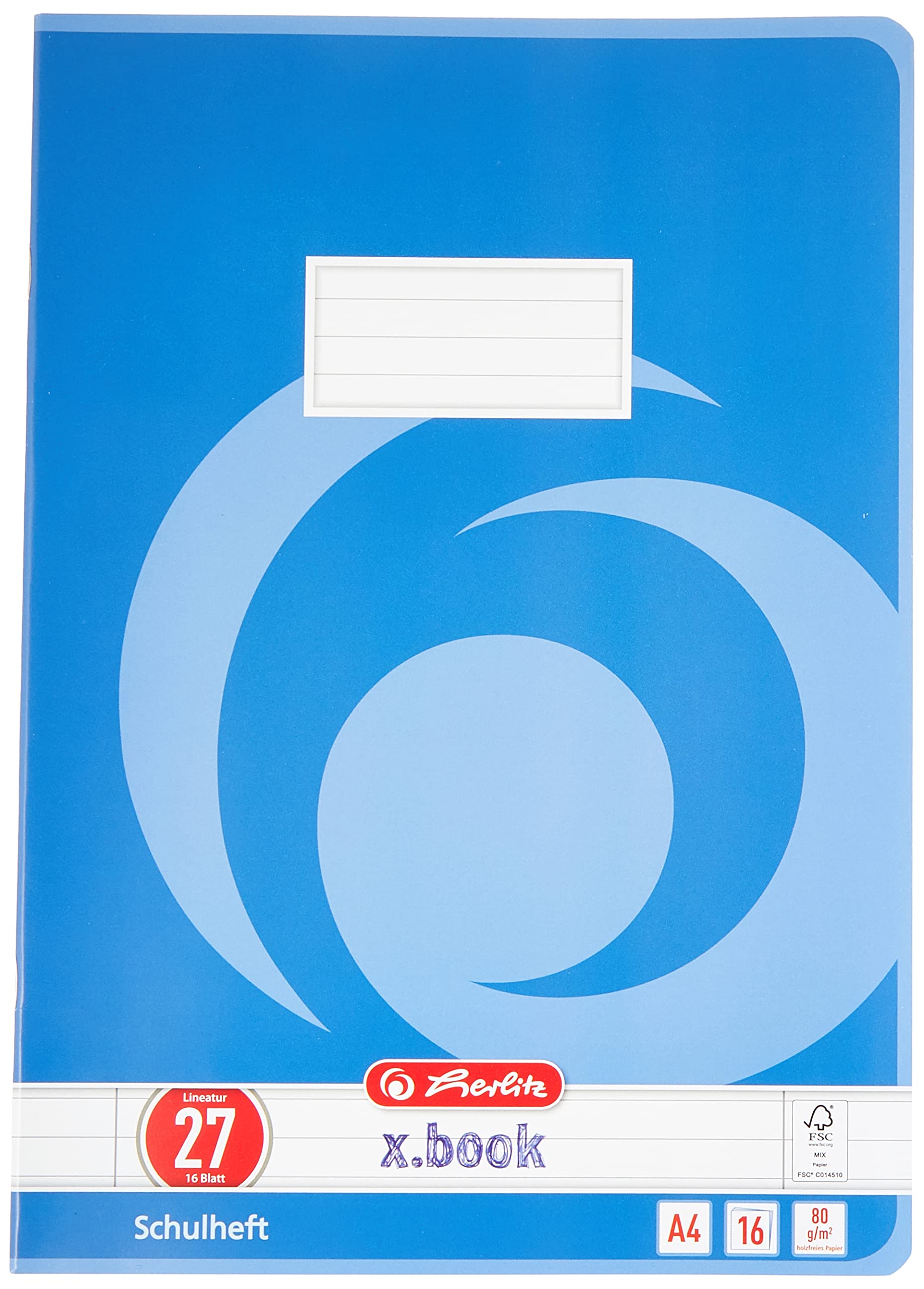 notepads A4 Squared, 16 Sheets, line Style, FSC Mixed Wood, Pack of 10 with Motif A4, Lineation 27 10er Packung