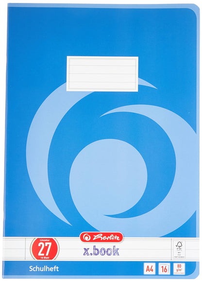 notepads A4 Squared, 16 Sheets, line Style, FSC Mixed Wood, Pack of 10 with Motif A4, Lineation 27 10er Packung