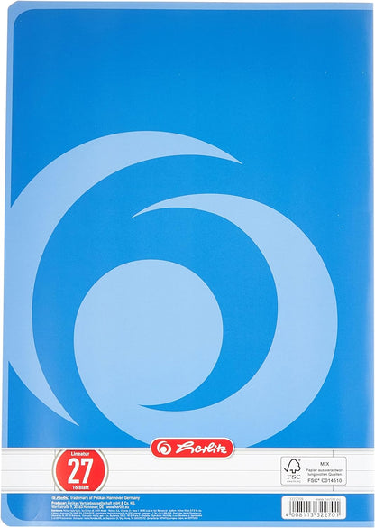 notepads A4 Squared, 16 Sheets, line Style, FSC Mixed Wood, Pack of 10 with Motif A4, Lineation 27 10er Packung