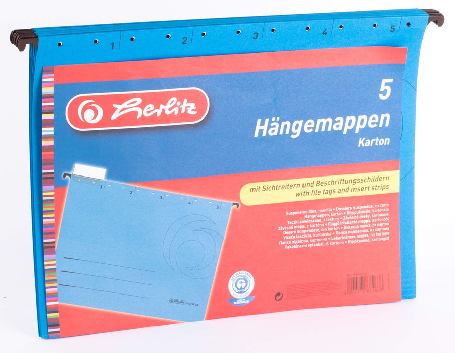 Herlitz A4 Suspension File - Blue (5 Pieces) Folder blue