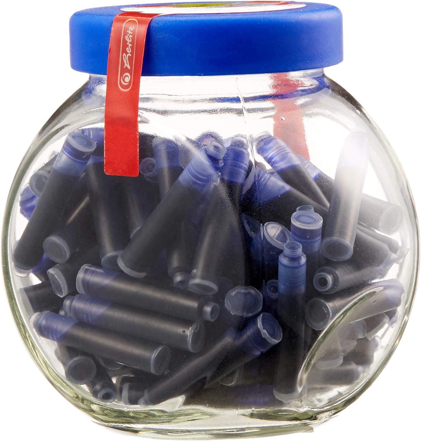 Herlitz Ink Cartridges in Glass with Screw, Pack of 100