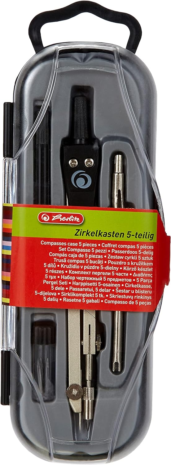 Herlitz Zirkelkasten schwarz 5teilig