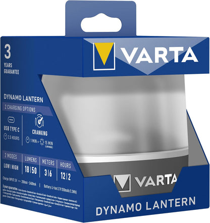 Varta Laterne Dynamo Lantern mit Kurbel zum Auflad