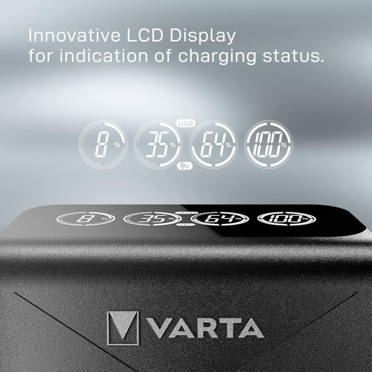 Varta Ladegerat LCD Plug Charger+ inkl. 4x AA 2100