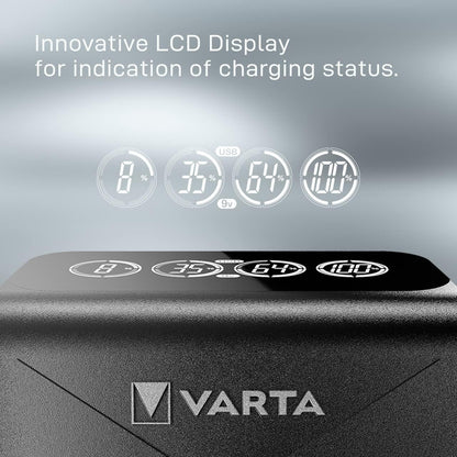 Varta Ladegerat LCD Plug Charger+ inkl. 4x AA 2100