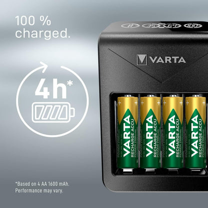 Varta Ladegerat LCD Plug Charger+ inkl. 4x AA 2100