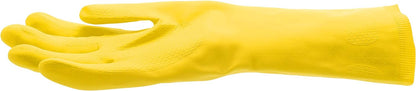 Spontex Hausputz Handschuhe, für alle Putz- und Pflegearbeiten im Haushalt, griffig und robust, innen mit Baumwollbeflockung, Größe L (10 x 1 Paar), Gelb L Hausputz