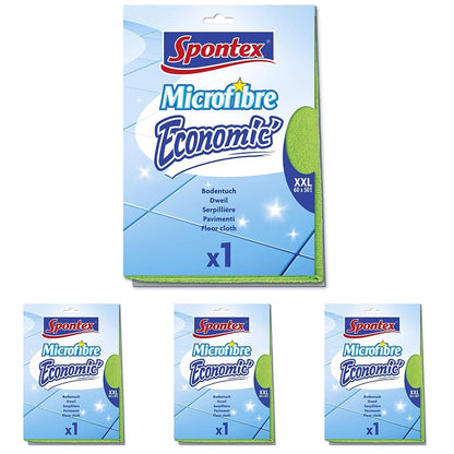 Spontex Microfibre Economic Bodentuch, 4er Pack – XXL Mikrofaser-Bodentuch 60x50 cm (4er Pack) Economic Bodentuch