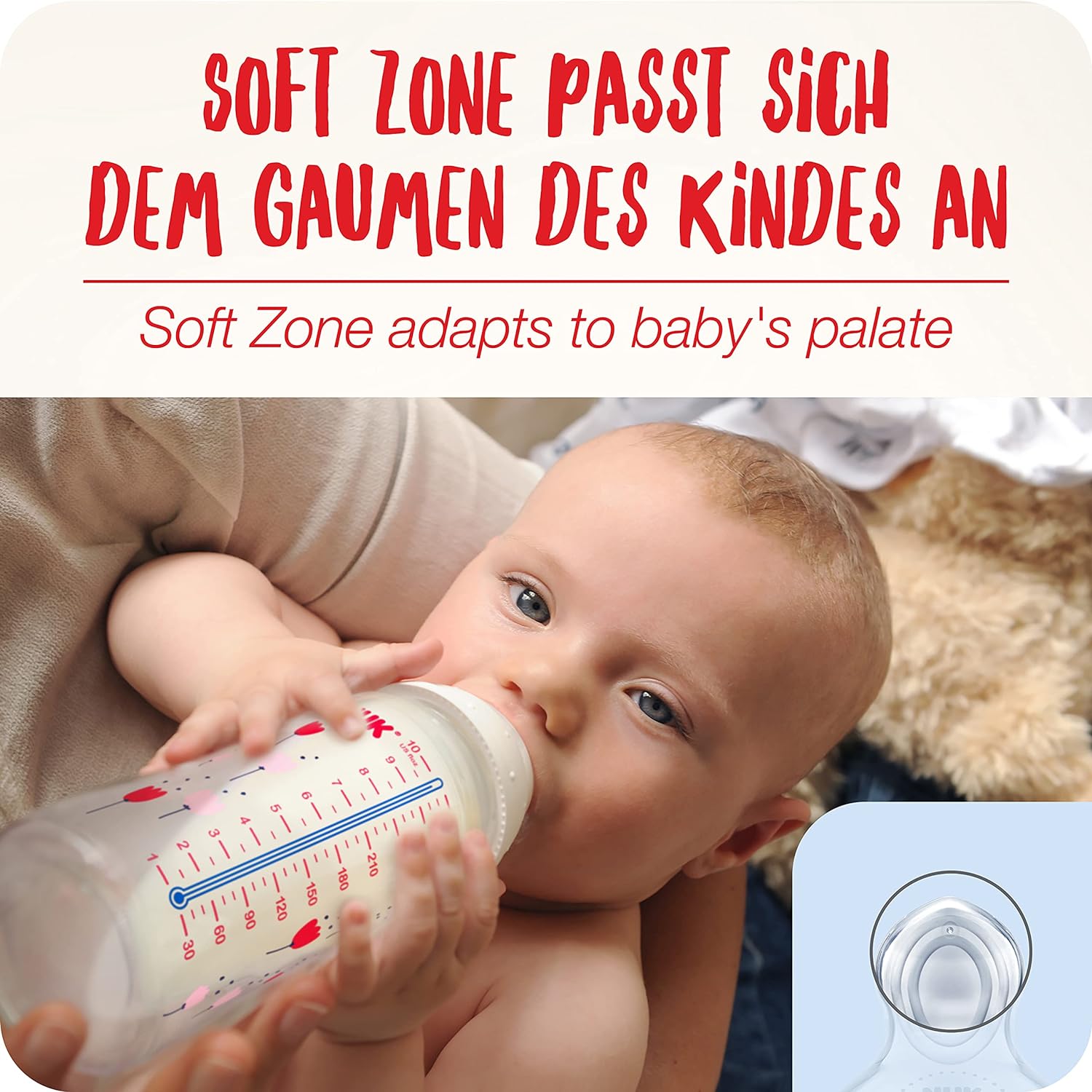 NUK Disney Winnie The Pooh First Choice + Baby Bottle Starter Set 4 Anti-Colic Baby Bottles (2 x 150 ml & 2 x 300 ml) Temperature Control Display Silicone Teat Bottle Box BPA
