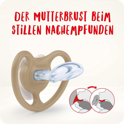 NUK Space Schnuller | 6-18 Monate | Schnuller mit extra Belüftung | BPA-freies Silikon | Disney Mickey Maus | grau und rosa | 2 Stück 6-18m Standard Minnie Maus
