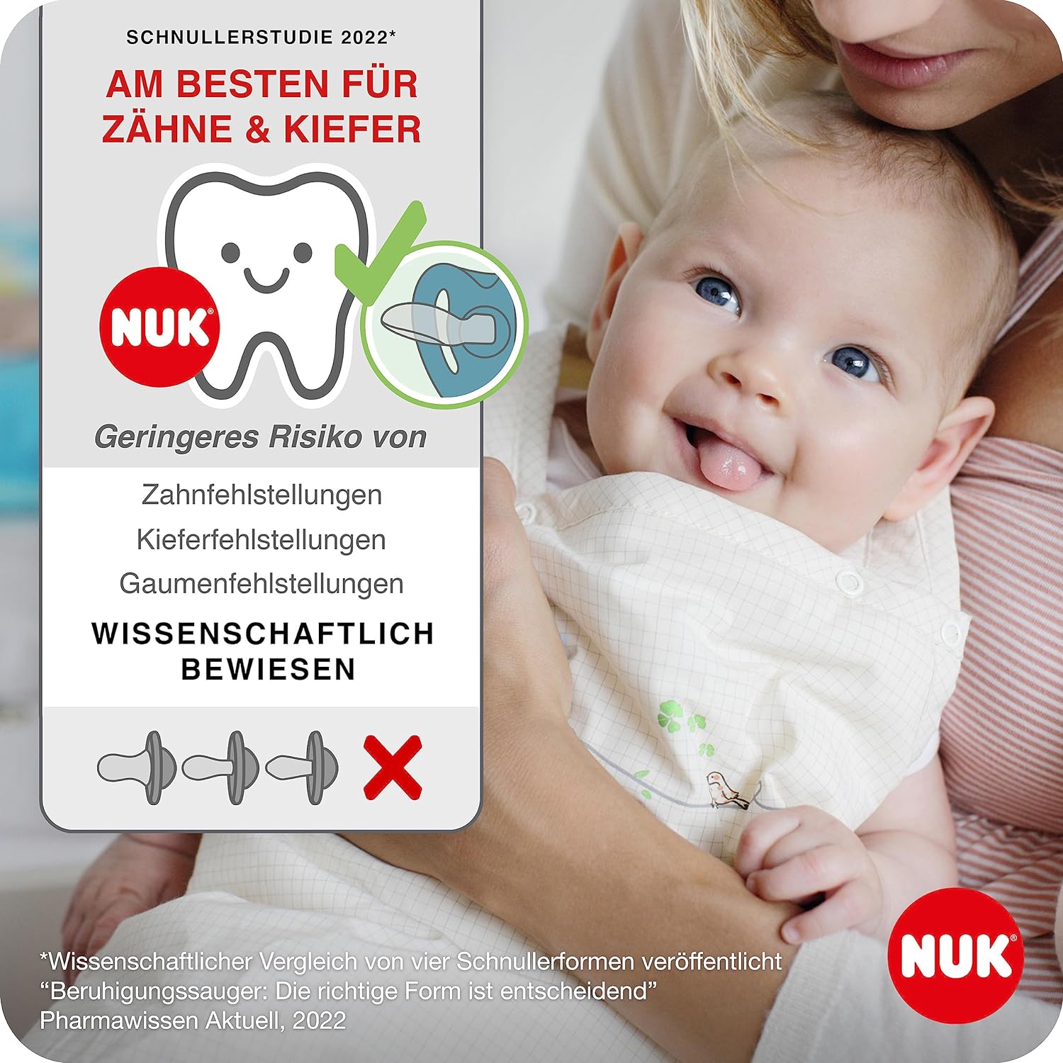 NUK Space Schnuller | 6-18 Monate | Schnuller mit extra Belüftung | BPA-freies Silikon | Disney Mickey Maus | grau und weiß | 2 Stück 6-18m Standard Mickey Maus