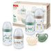 NUK for Nature Perfect Start Baby Bottle & Dummy Set, 0-6 Months, 100% Natural Raw Materials, 4 x Bottles (150 ml & 260 ml), 2 x Silicone Soothers, BPA-Free, 6 Count Perfect Start Set Nuk for Nature