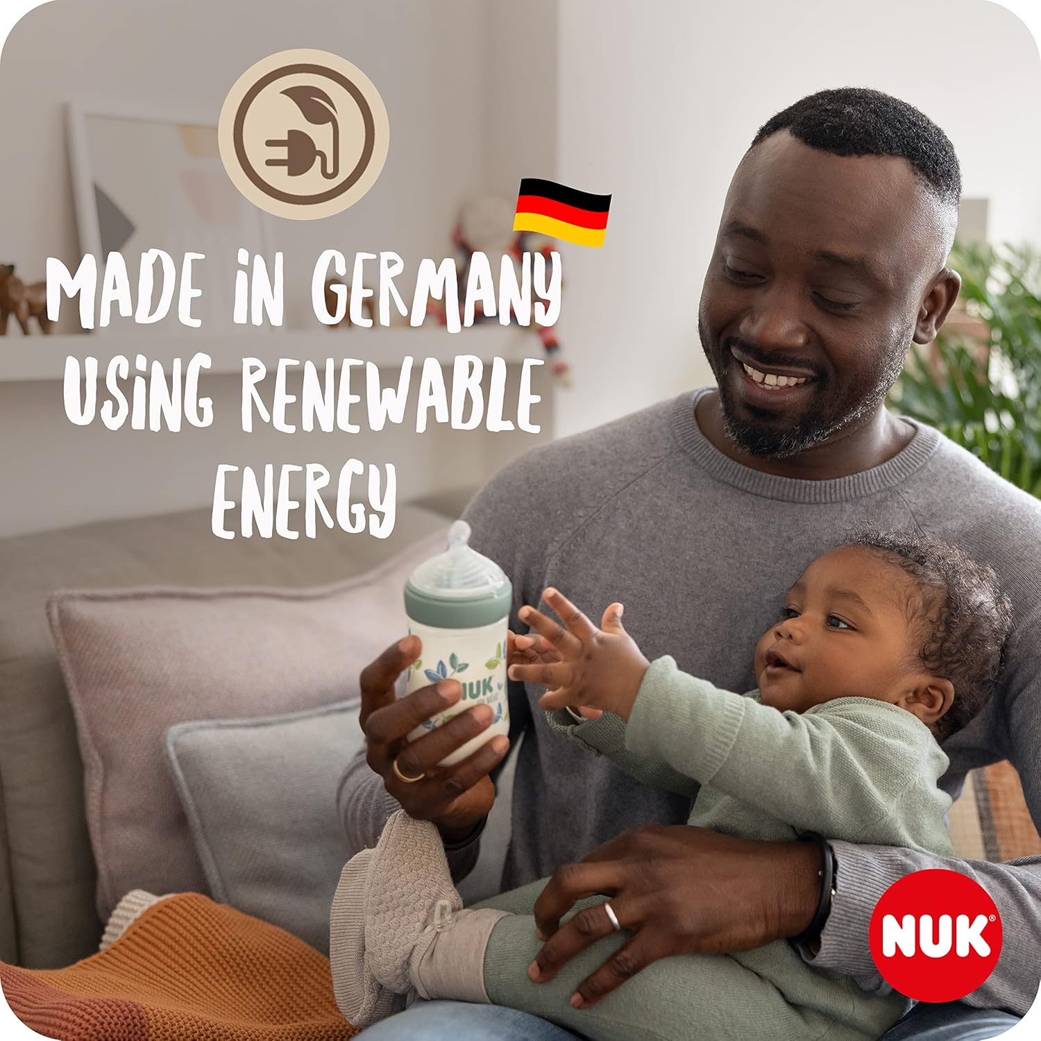 NUK for Nature Perfect Start Baby Bottle & Dummy Set, 0-6 Months, 100% Natural Raw Materials, 4 x Bottles (150 ml & 260 ml), 2 x Silicone Soothers, BPA-Free, 6 Count Perfect Start Set Nuk for Nature