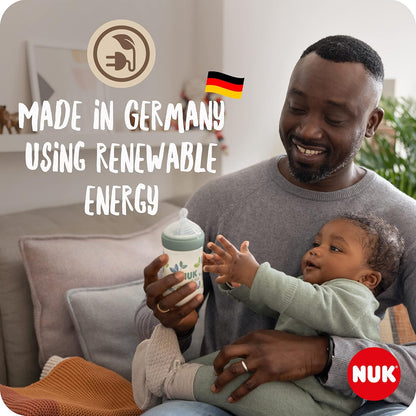 NUK for Nature Perfect Start Baby Bottle & Dummy Set, 0-6 Months, 100% Natural Raw Materials, 4 x Bottles (150 ml & 260 ml), 2 x Silicone Soothers, BPA-Free, 6 Count Perfect Start Set Nuk for Nature