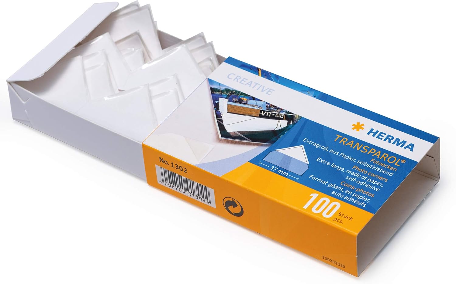 Transparol photo corners, extra large 100 pcs. double strips & Photo Stickers, 12mm x 17mm, 1000pcs