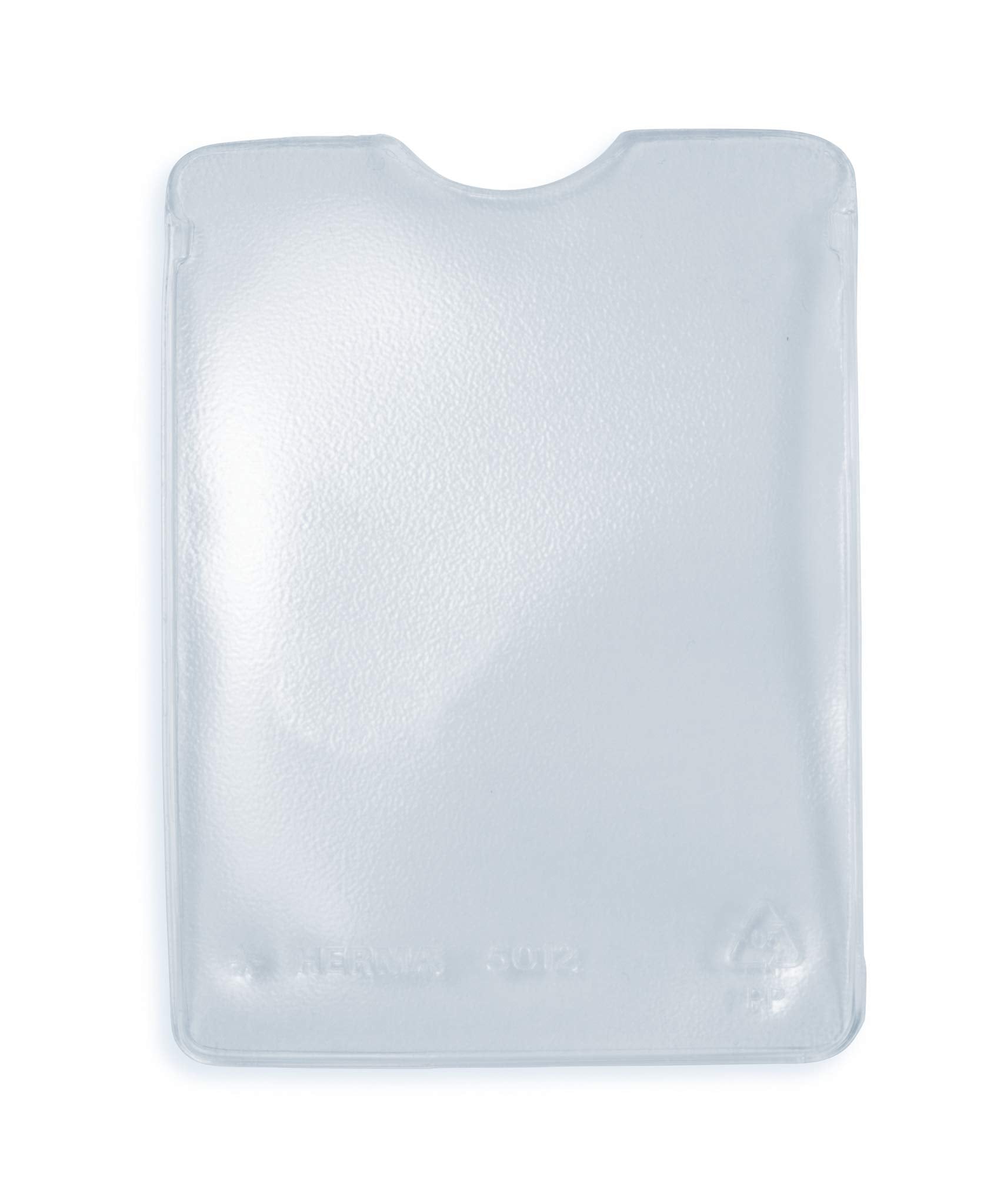 HERMA 1323 ID Card Holder Transparent Pack of 10 ID Holders for Protection for Work IDs & Student IDs, Plastic Card Sleeves Protective Cover Set, Transparent 63 x 90 mm Pack of 10