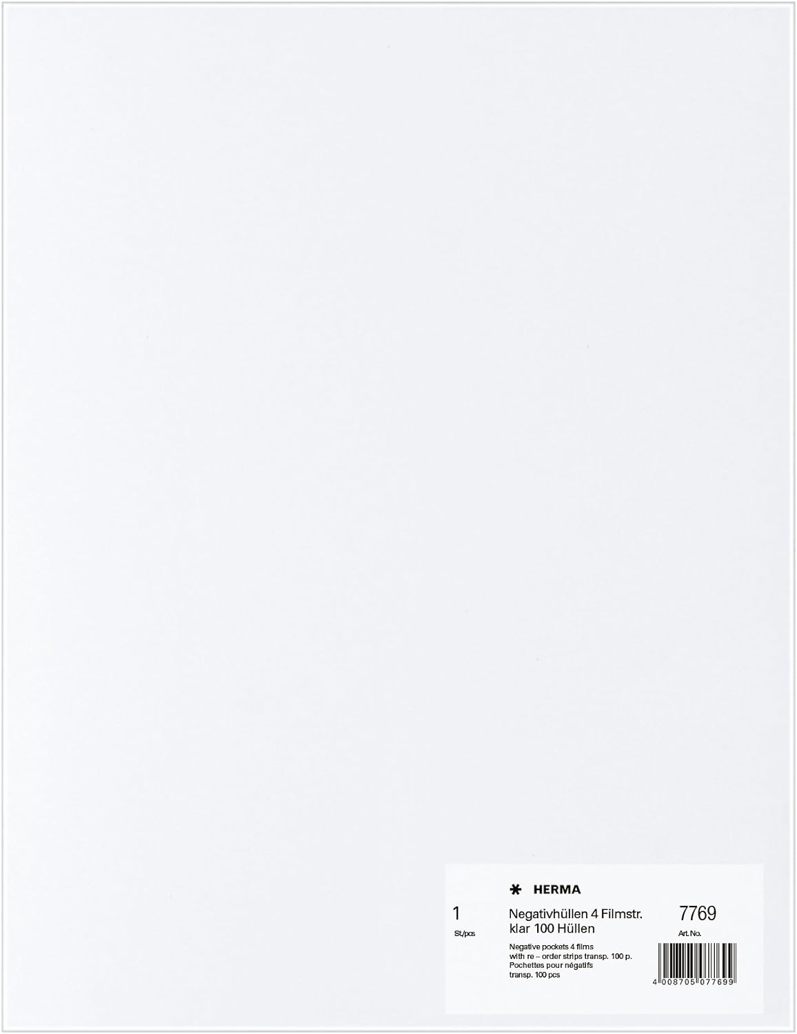 HERMA Negativhullen transparent 4 Filmstreifen kla