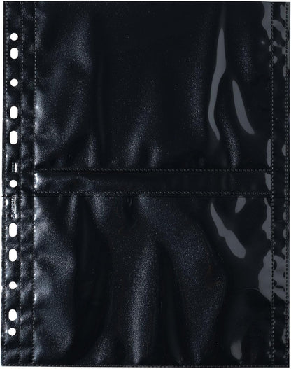 HERMA Photo Pockets for Ring Binder Albums, Acid Free, 18 x 13 cm Landscape Format, 40 Pockets, Black Black 18 x 13 cm 10 Sheets