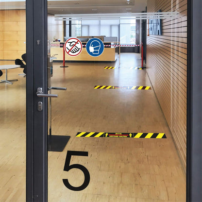 HERMA Floor Marking Sticker, Ø 20 cm, Please keep the distance, 5 Note sticker. Ø 20 cm Please keep the distance