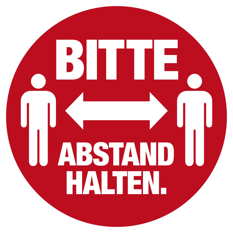 HERMA Floor Marking Sticker, Ø 20 cm, Please keep the distance, 5 Note sticker. Ø 20 cm Please keep the distance