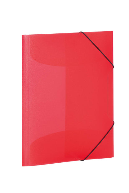 HERMA Elastic Folder Translucent in Red, A3, Sturdy Plastic, with 3 Inner Flaps, 1 Span Folder A3 Red