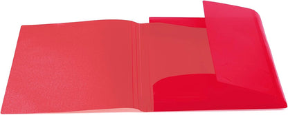 HERMA Elastic Folder Translucent in Red, A3, Sturdy Plastic, with 3 Inner Flaps, 1 Span Folder A3 Red