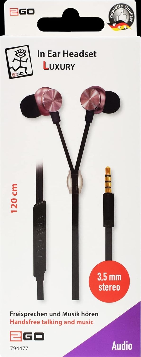 2GO In-Ear Stereo-Headset Luxury Zipper-Style
