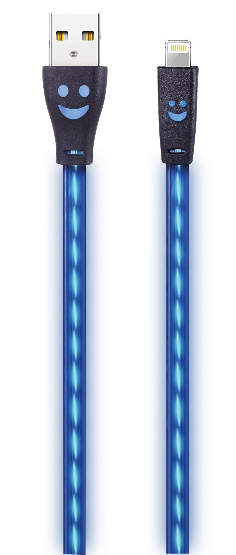 carstyling XXL 2GO USB Data Cable/Black with Blue LED Lighting 1 m