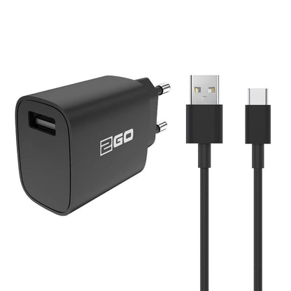2GO Netz-Ladeset (2-teil.) 1x USB + Type-C 3.1 Kab