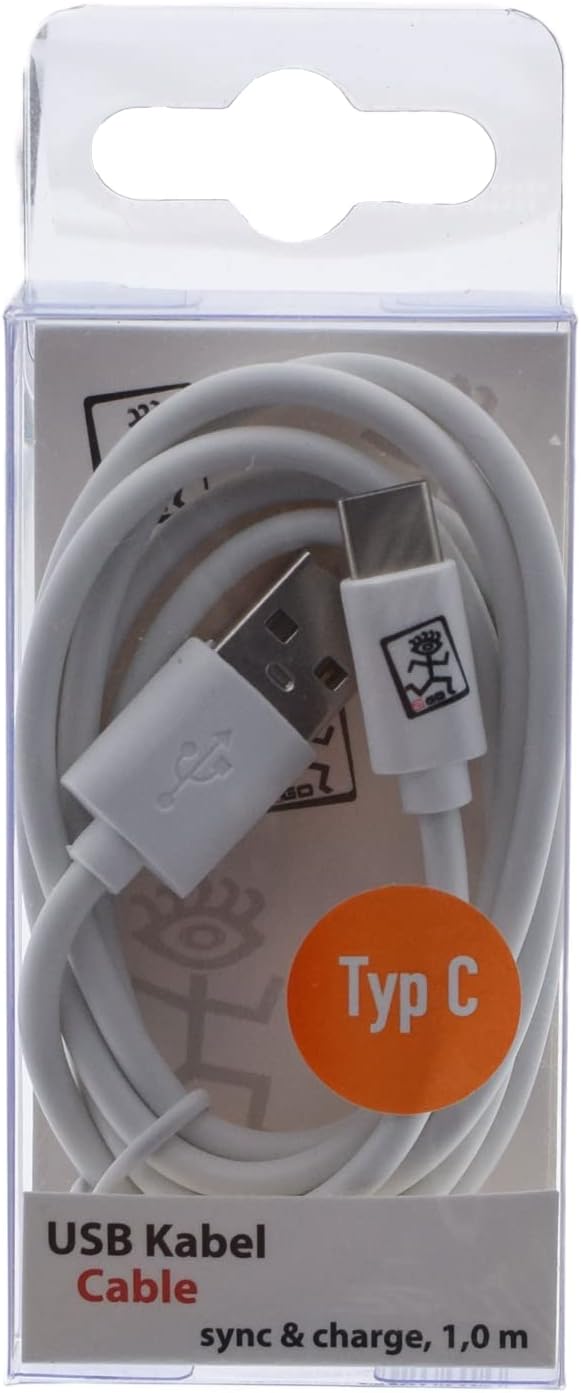 2GO USB Ladekabel - weiß - 100cm für USB Type-C 3.1