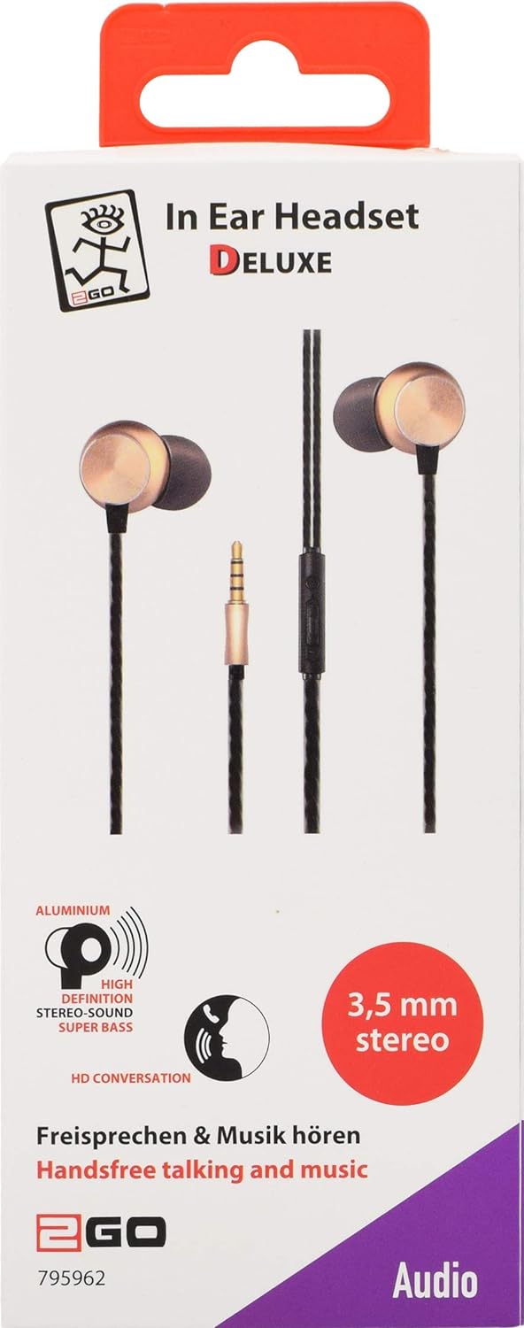 2GO In-Ear Stereo-Headset Deluxe - schwarz/gold
