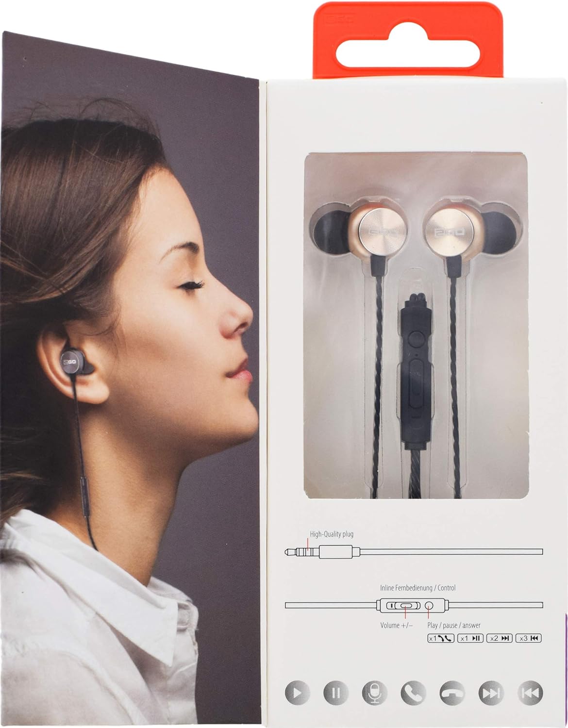 2GO In-Ear Stereo-Headset Deluxe - schwarz/gold