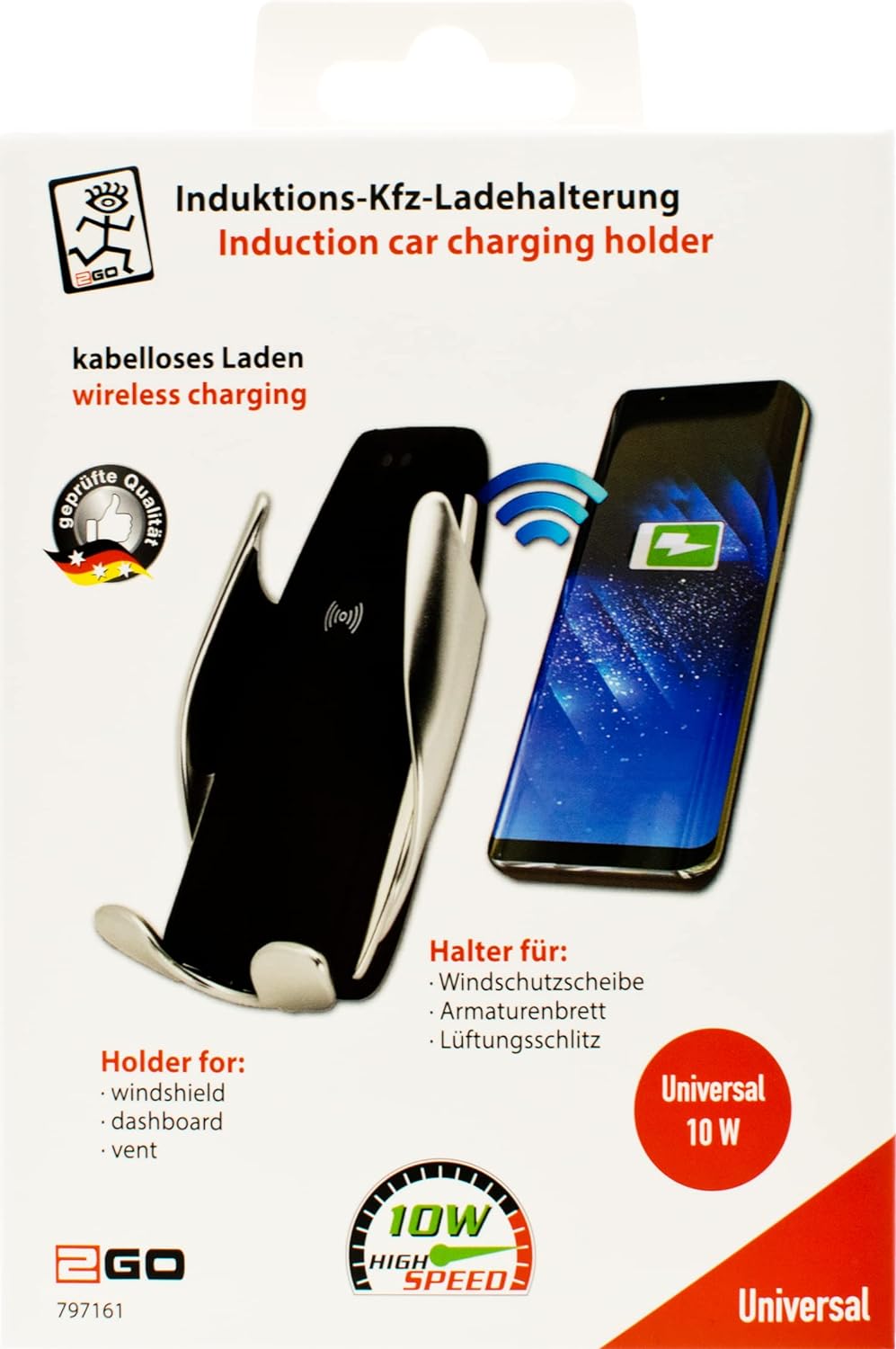 2GO Automatischer Handyhalter m. Wireless Charging