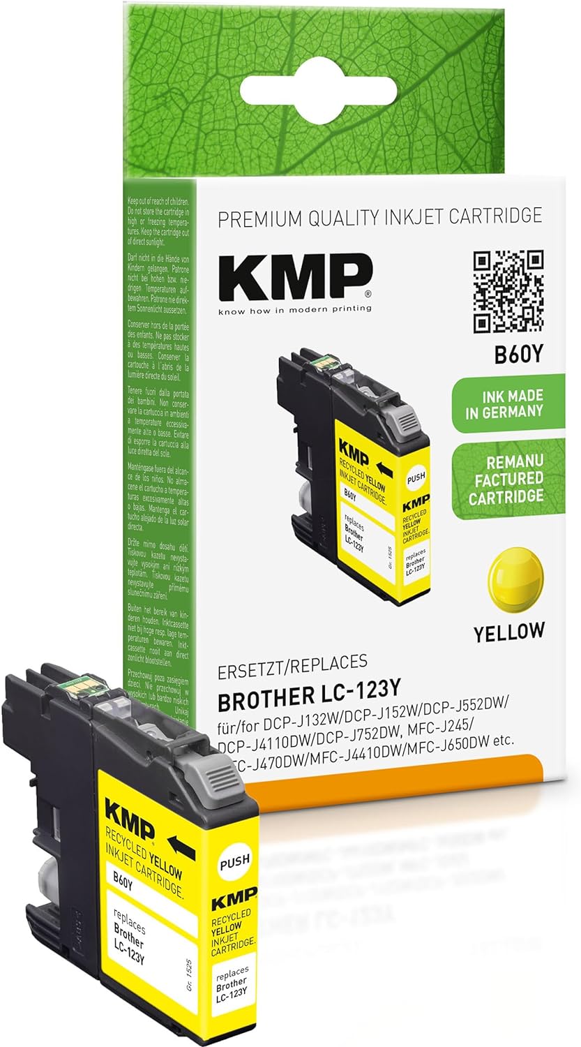 KMP Patrone Brother LC-123Y 600 S. yellow rem
