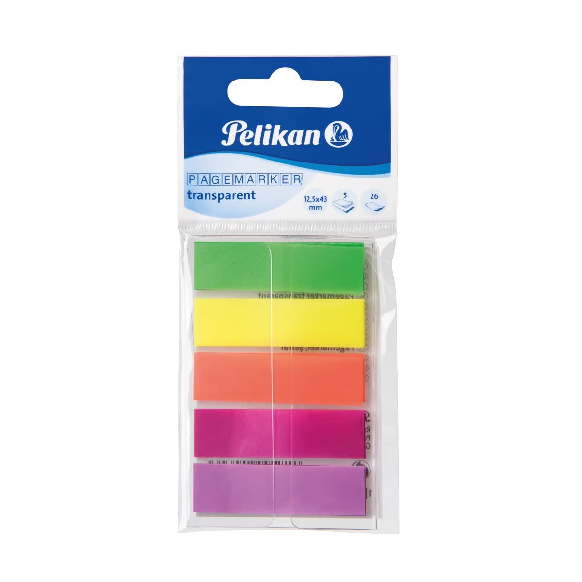 Pelikan Pagemarker Transp.-Mix 5 Farben 12x43mm 5x