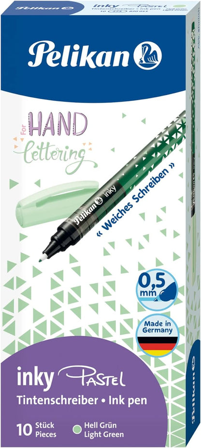 Pelikan inky 273 Ink Pens Pastel Light Green Pack of 10 Folding Box