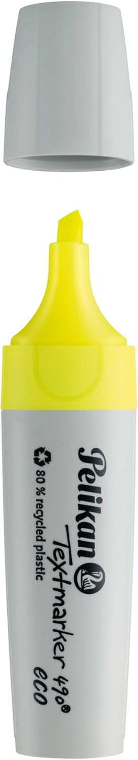 Pelikan Highlighter 490 eco Neon Yellow Pack of 10 in Folding Box 823340