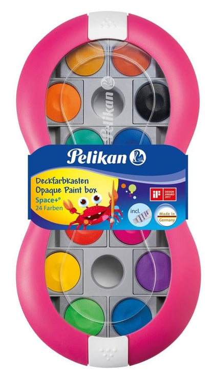 Pelikan Space+ 700016 Opaque Paint Box with 24 Integrated Mixing Palettes, Colour: Magenta, Pack of 1, Multi-Coloured 1 Stück (1er Pack)