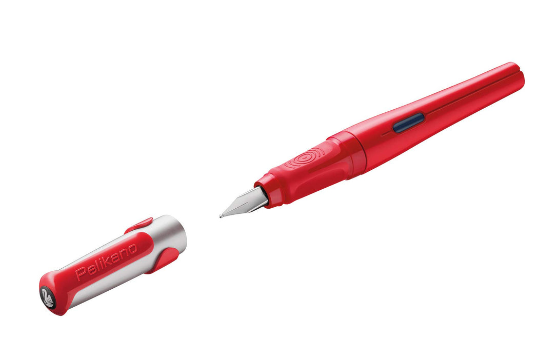 Pelikan Pelikano Fountain Pen Left-Handed Red Stainless Steel Size L 1 count (Pack of 1) red